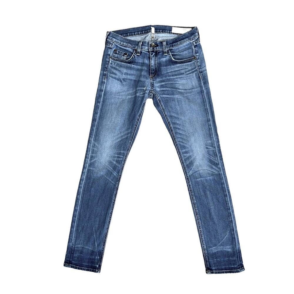 RAG & BONE The Dre in Gia Distressed Low Rise Slim Ankle Jeans Women’s Size 25